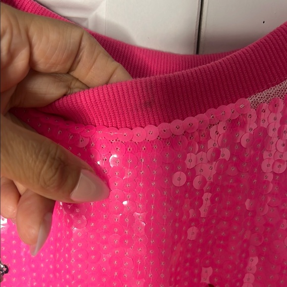 “Drinking Wine and Feeling Fine” Pink Sequin Women's Top - Picture 3 of 7